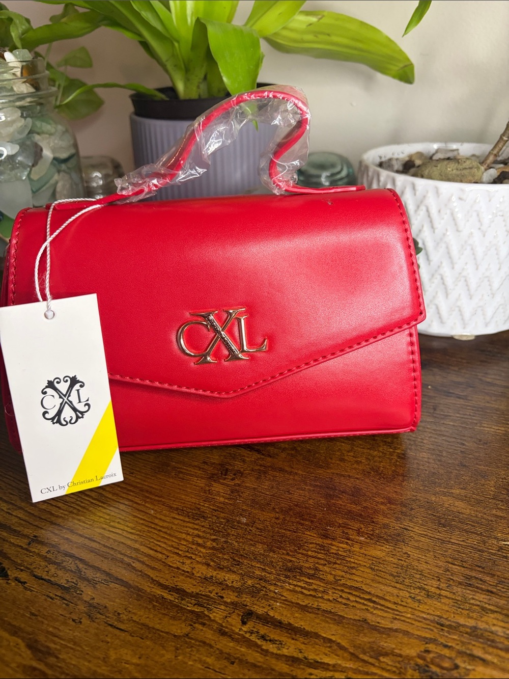 Christian Lacroix Red Mini Top-Handle Crossbody Bag